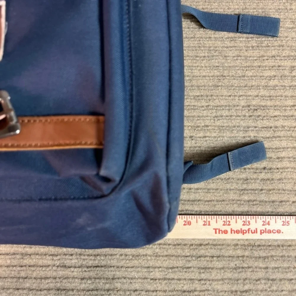 Herschel Supply Co Little America Backpack Navy Blue Tan Straps Travel Bag